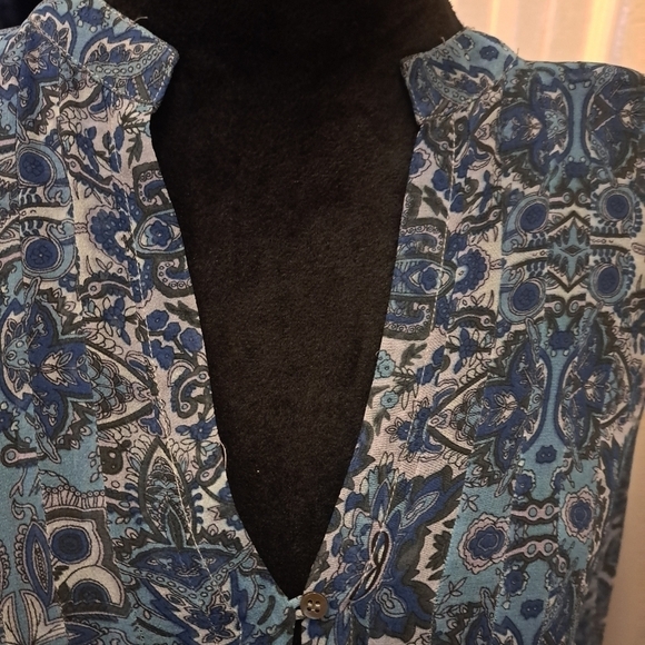 NWT Joie 100% Silk Blue Paisley Tunic Size L - Picture 2 of 8